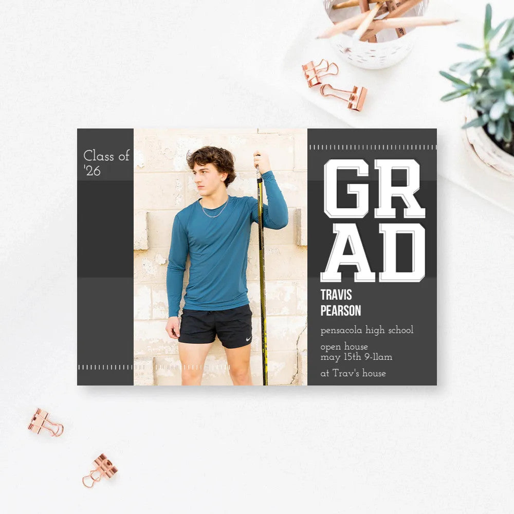 7x5 Single Sided Flat Card - GRAD (GRAD Bar)