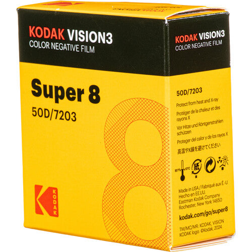 Kodak VISION3 50D Color Negative Film #7203 (Super 8, 50' Roll)
