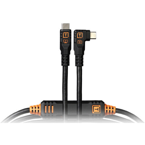 Tether Tools TetherPro Optima USB-C Cable (15', Non-Reflective Black, Right-Angle)