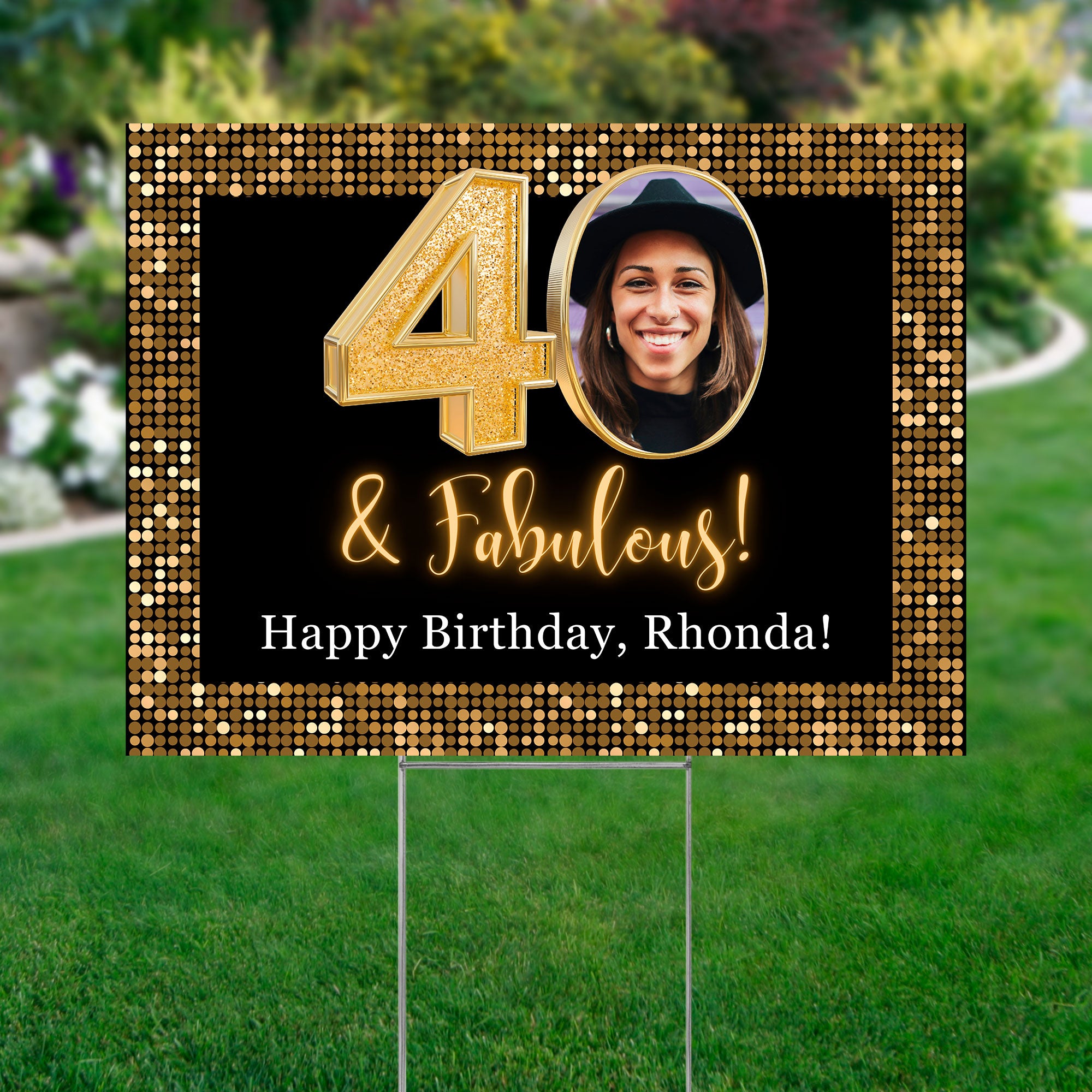Yard Sign 24x18 (40 & Fabulous! w/Photo)
