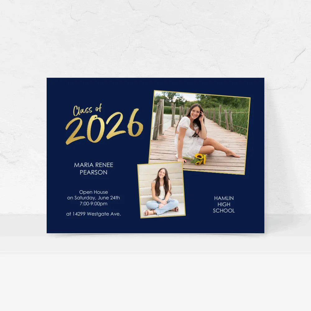 7x5 Single Sided Flat Card - GRAD (Gold Class Of)