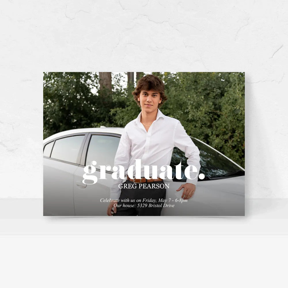 7x5 Single Sided Flat Card - GRAD (graduate.)