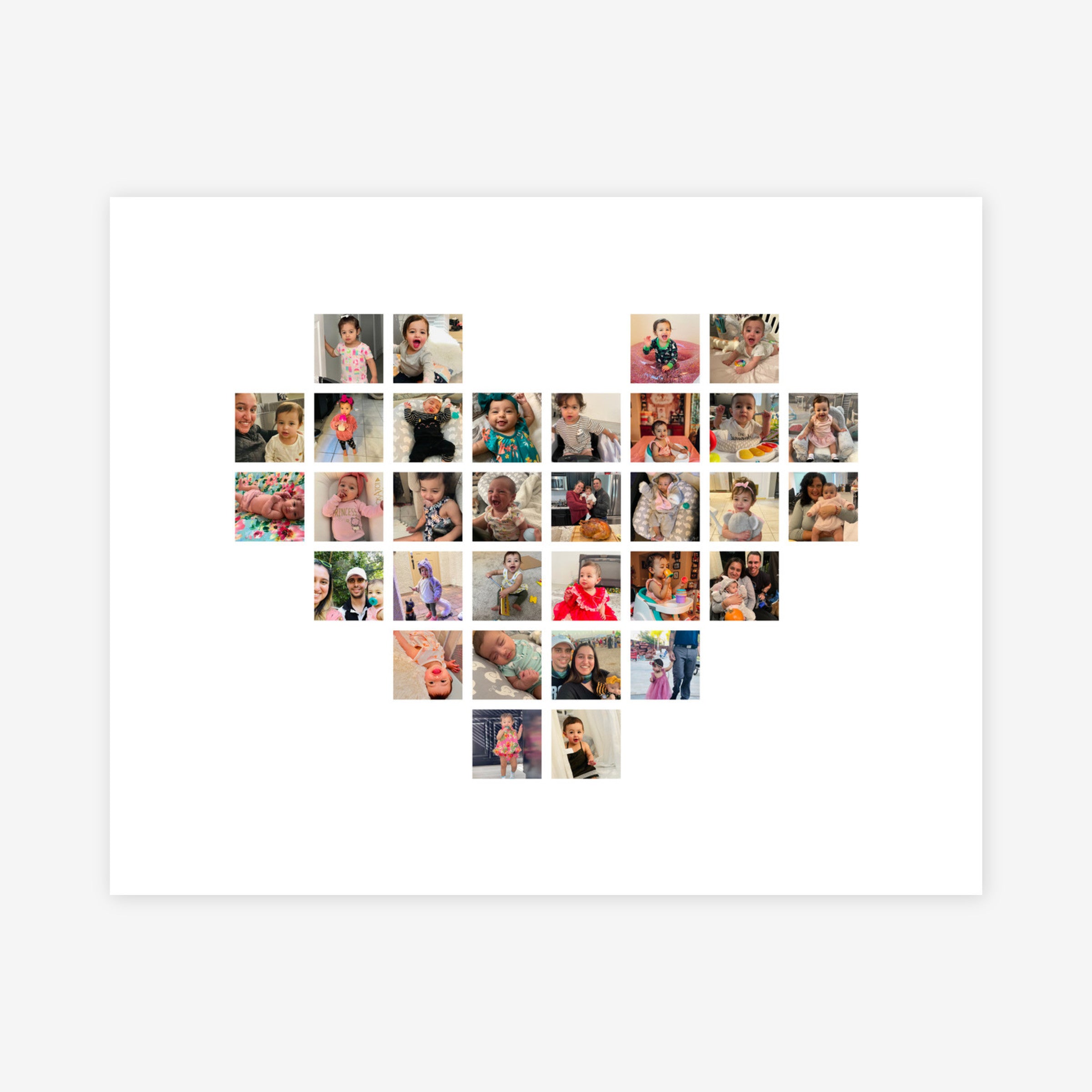 20x16 Heart Collage (Squares) Print