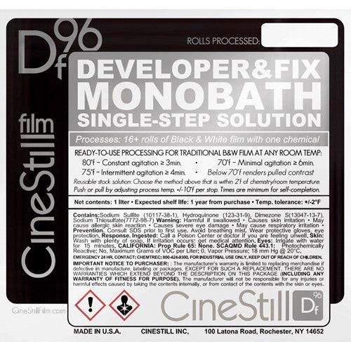 CineStill Film DF96 Monobath for Black & White Film (Liquid, 1L - Develops 16 Rolls)