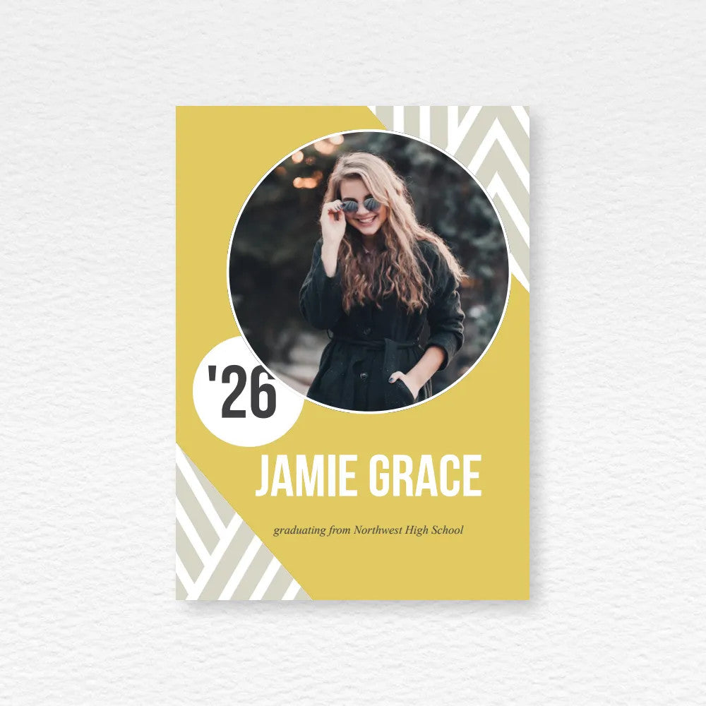 5x7 Double Sided Flat Card - GRAD (Geometric Stripes-1)