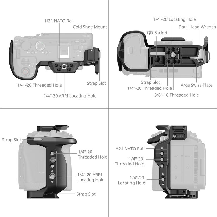 SmallRig HawkLock Quick Release Camera Cage for Canon EOS R6 V