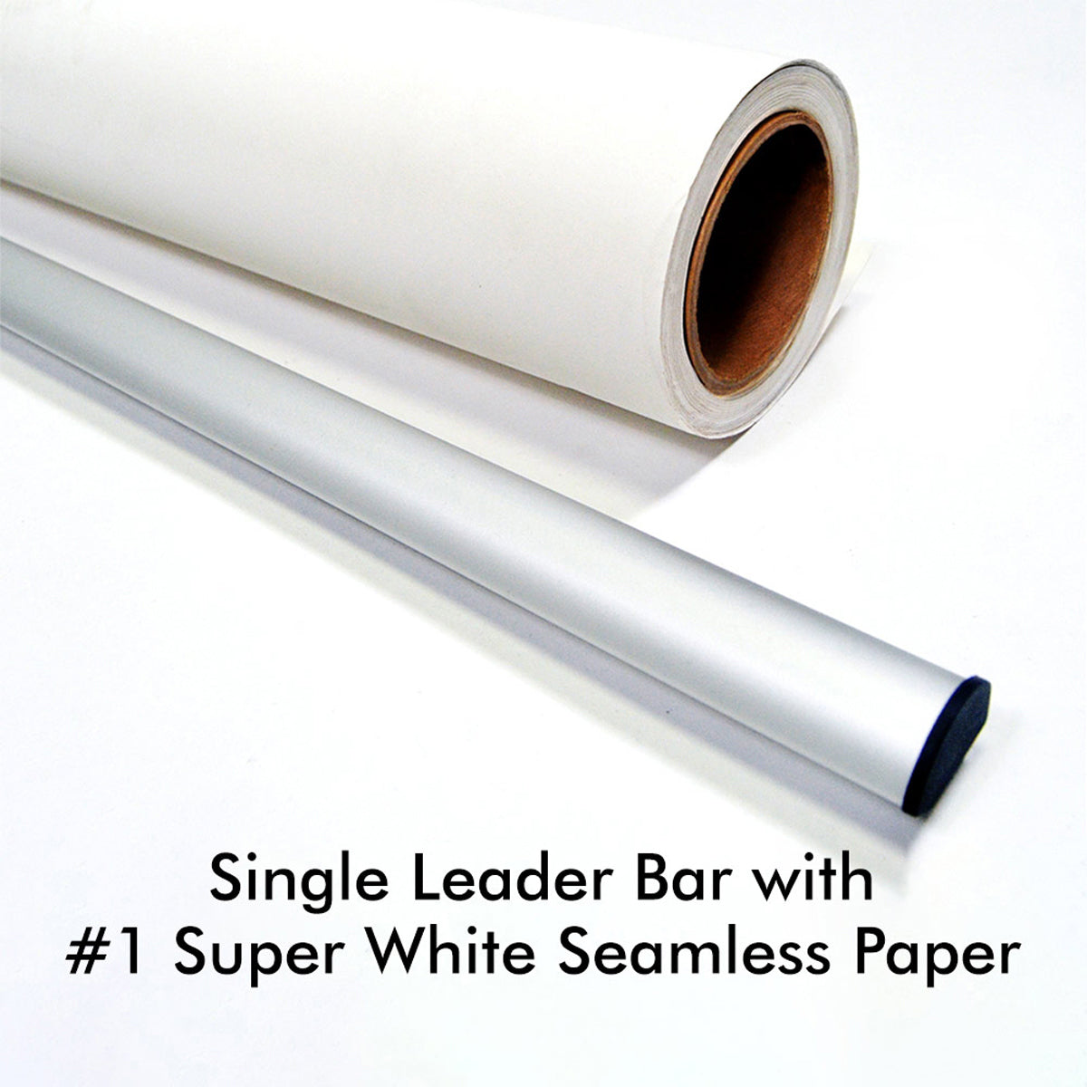 Savage Seamless Backdrop Paper Super White 107" x 36 Foot Roll w/Leader Bar