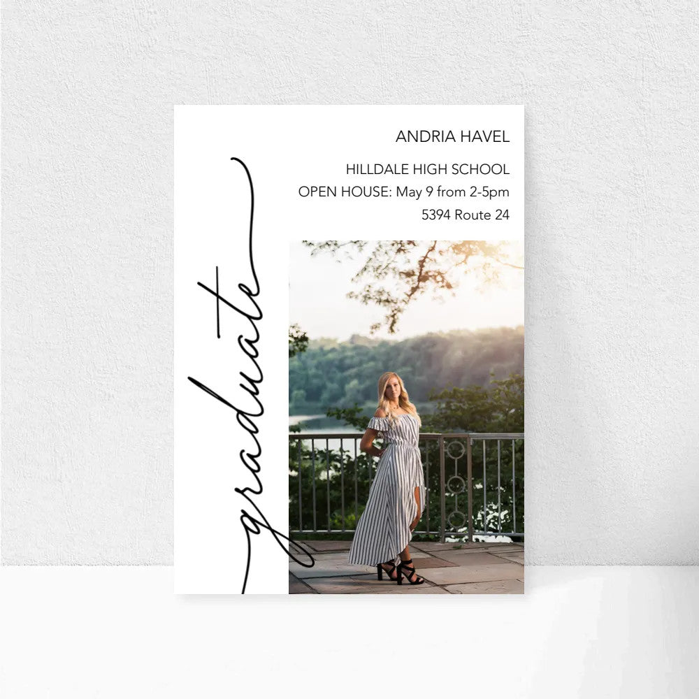 5x7 Single Sided Flat Card - GRAD (Graduate Script-2)