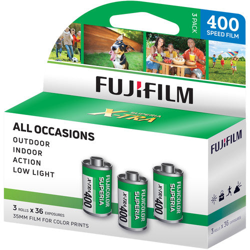 Fuji Superia X-TRA 3-pack ISO 400 36 Exp. 35 mm film, totaal Fuji Superia X-TRA 3-pack ISO 400 36 Exp. 35 mm film, totaal