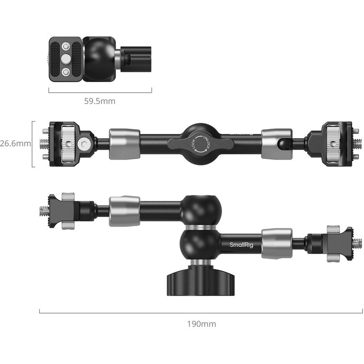 SmallRig Magic Arm Support with 1/4"-20 Screws (7")
