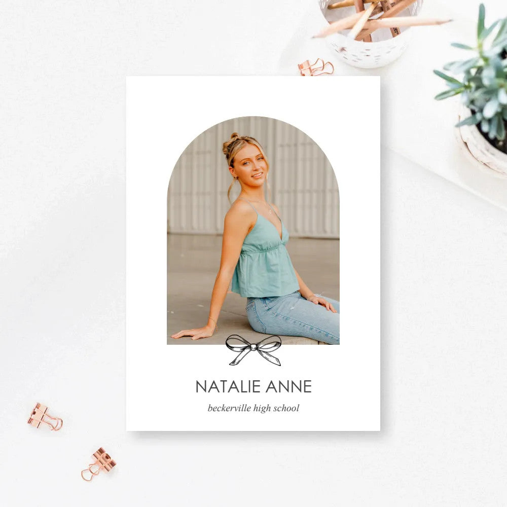 5x7 Double Sided Flat Card - GRAD (Arch w Bow-1)