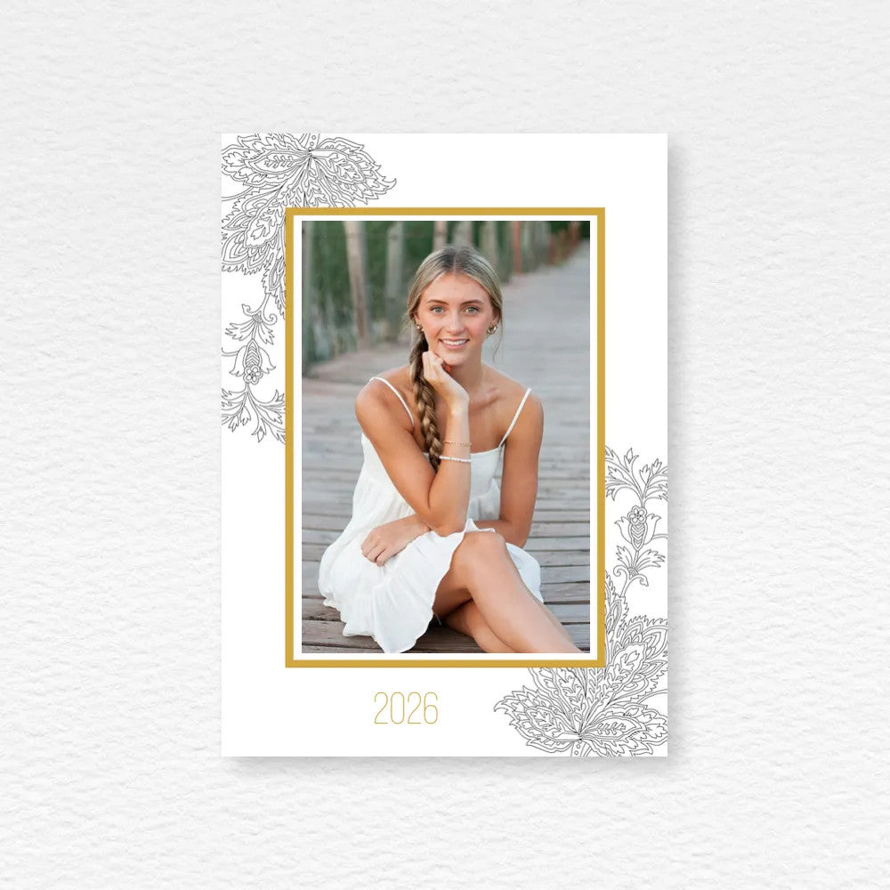 5x7 Double Sided Flat Card - GRAD (Florals-1)