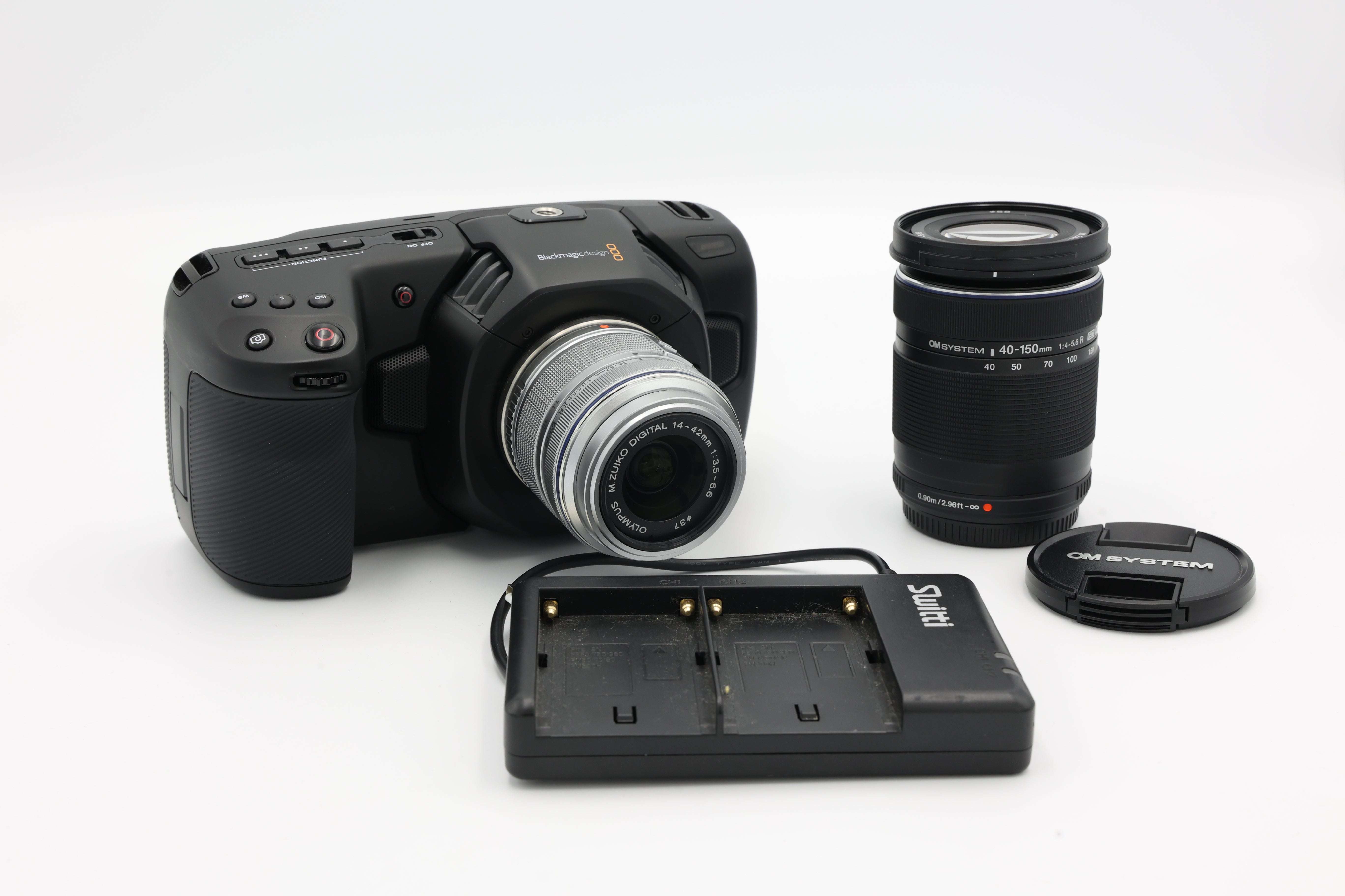 USED Blackmagic Pocket Cinema Camera 4k with OM 14-42mm & 40-150mm Lens (#201810001, ABHF77044 & ABJI46245)