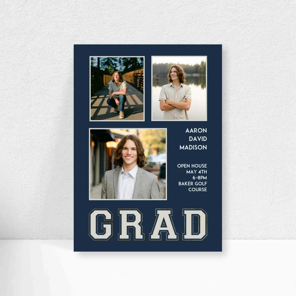 5x7 Single Sided Flat Card - GRAD (Varsity Grad)