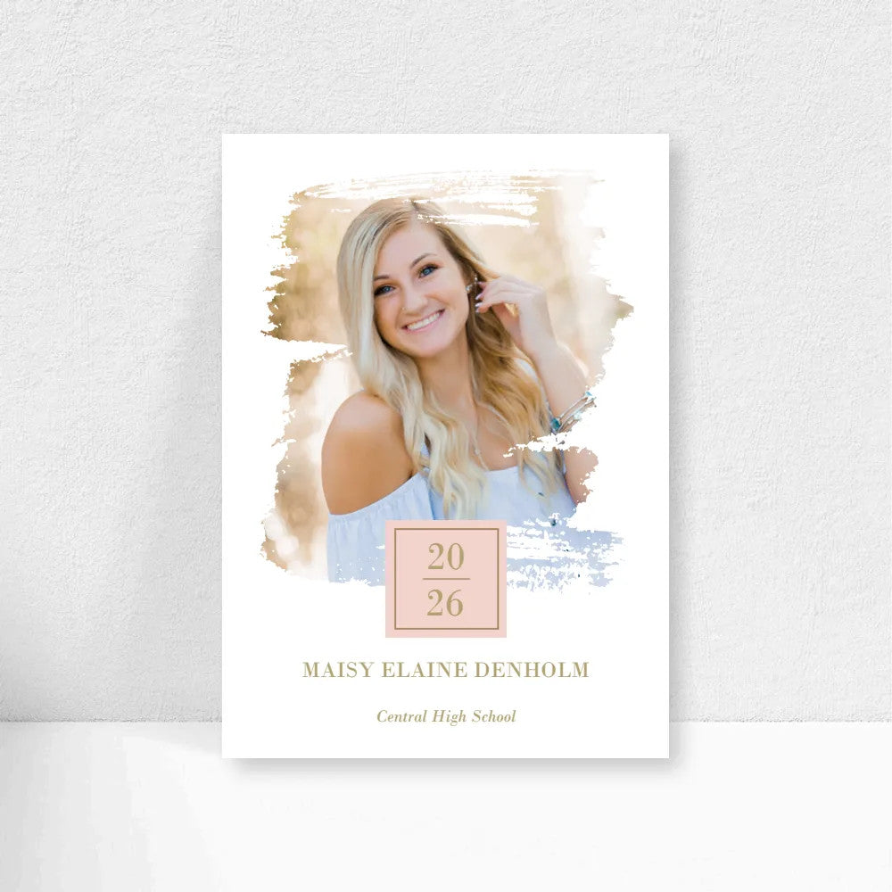 5x7 Double Sided Flat Card - GRAD (Brush Border-1)