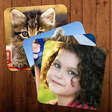Coasters - Square Hardboard (Set of 4) With Stand