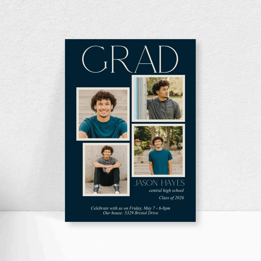 5x7 Single Sided Flat Card - GRAD (Blue Grad-1)