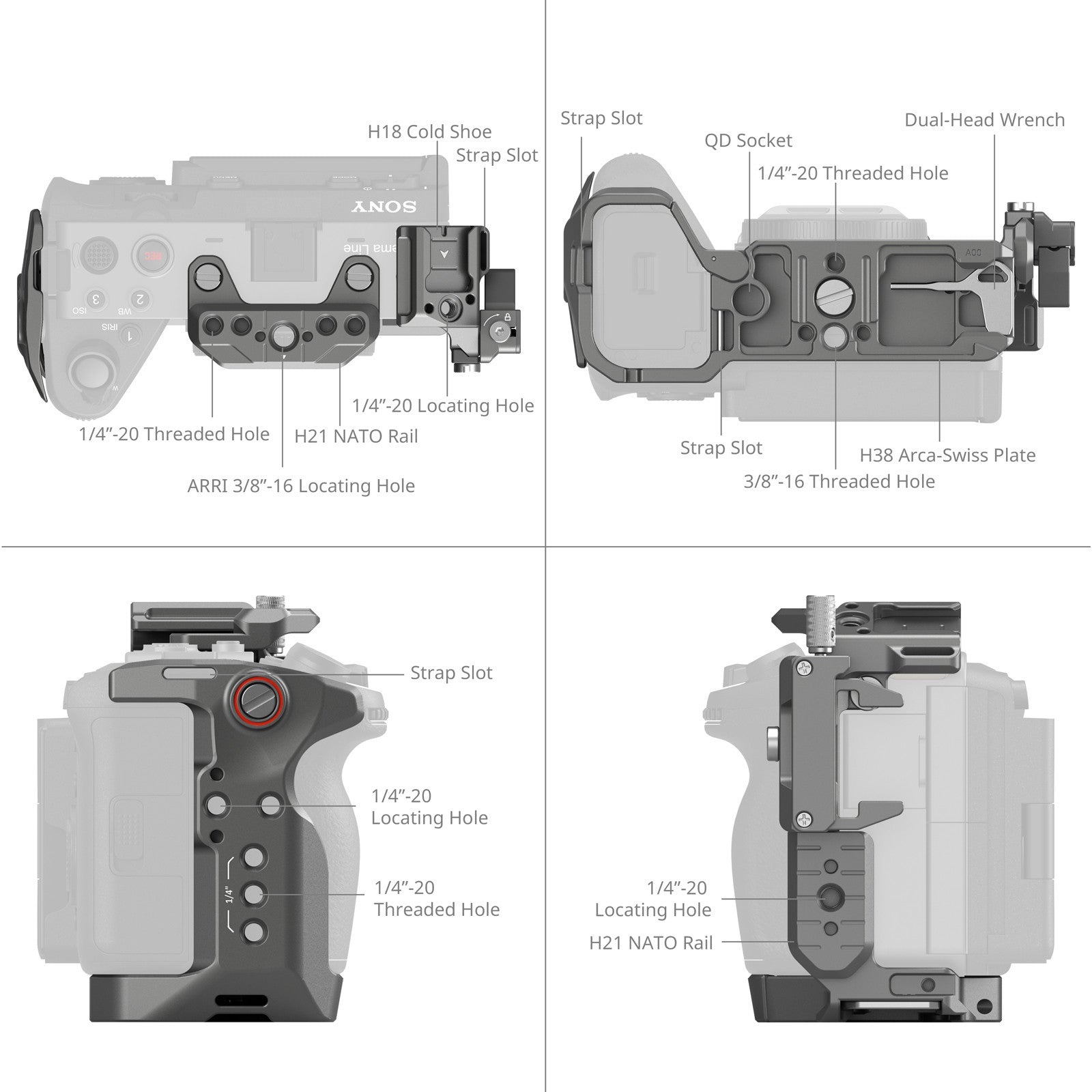 SmallRig HawkLock Quick Release Cage Kit for Sony FX3 and FX30