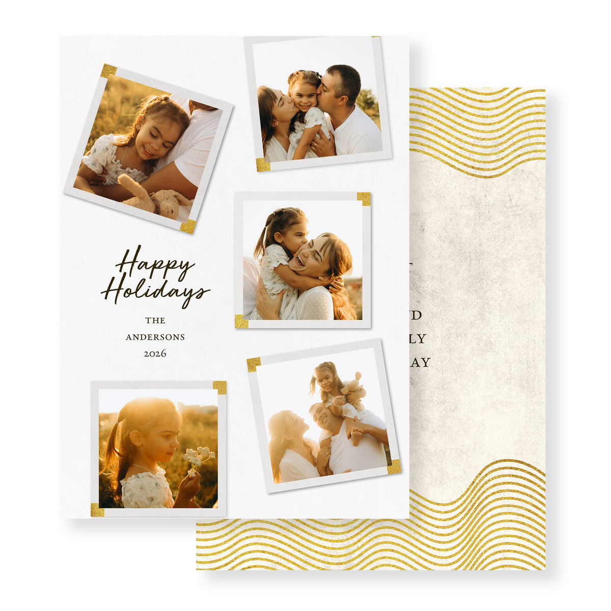 Holiday Greeting Cards - Golden Squares