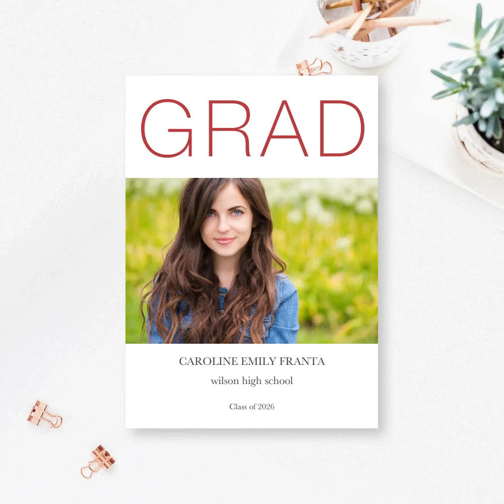 5x7 Double Sided Flat Card - GRAD (GRAD-2)