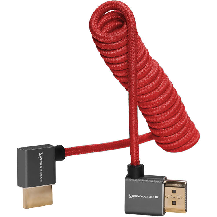Kondor Blue Coiled Right-Angle High-Speed HDMI Cable
