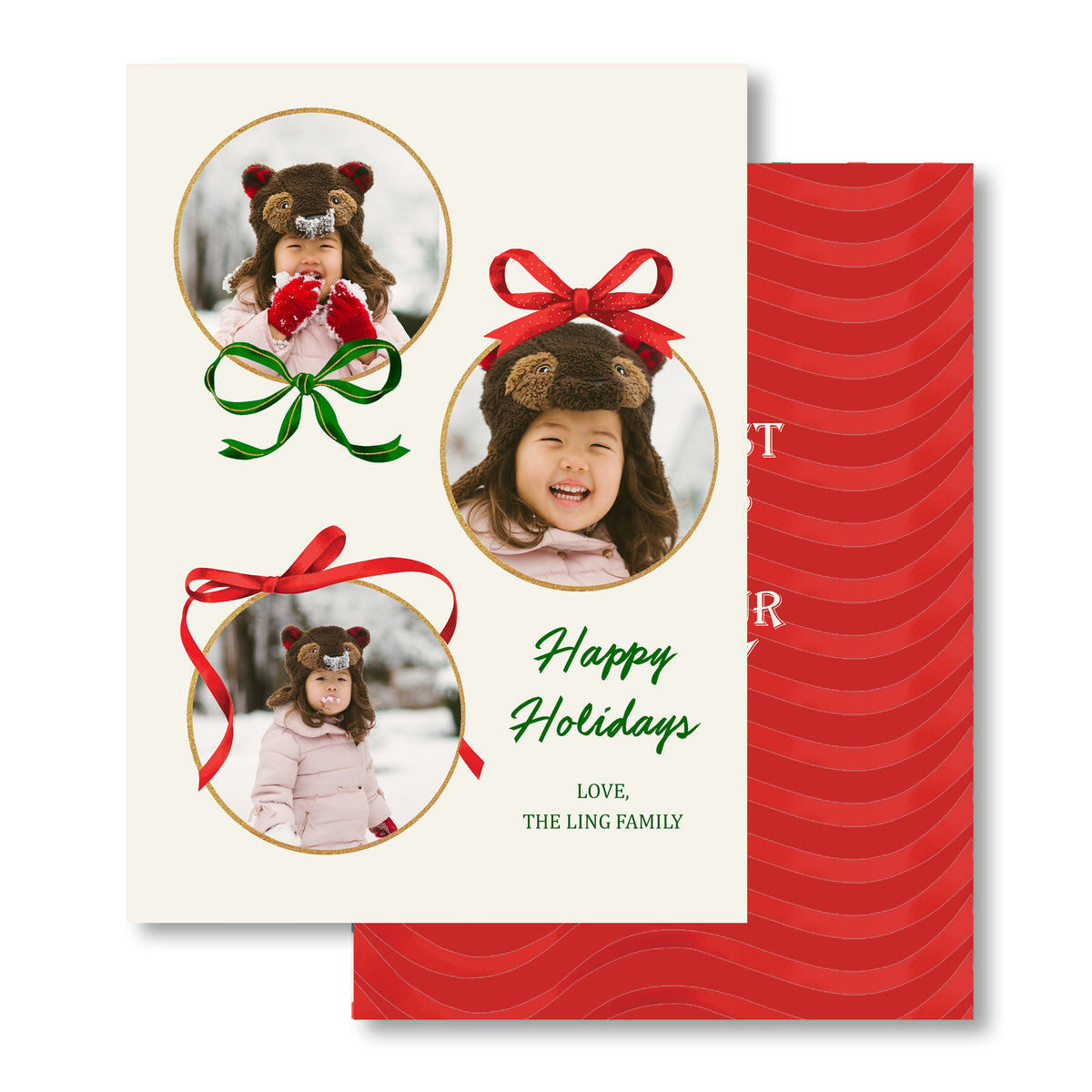 Holiday Greeting Cards - Bulbs with Bows