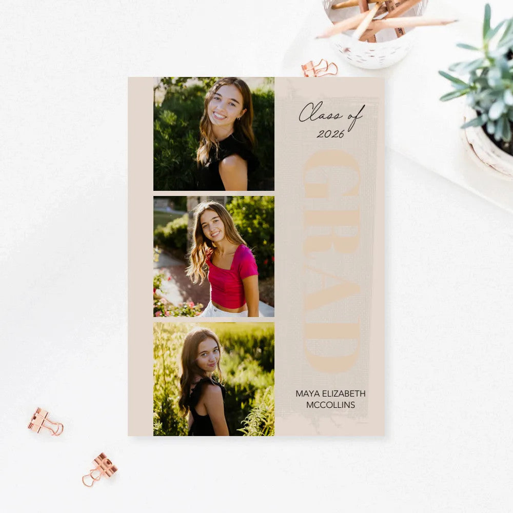 5x7 Double Sided Flat Card - GRAD (Vertical Grad-1)