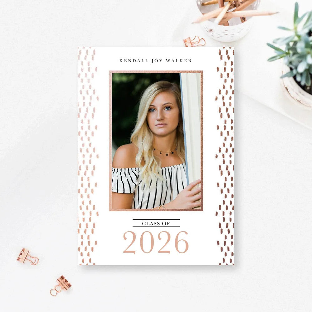 5x7 Double Sided Flat Card - GRAD (Glitter Dashes-1)