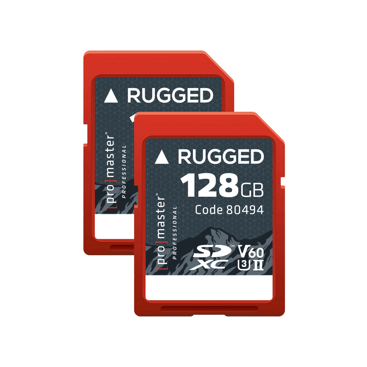 Promaster Rugged UHS-II V60 Memory Card 128GB (2 Pack)