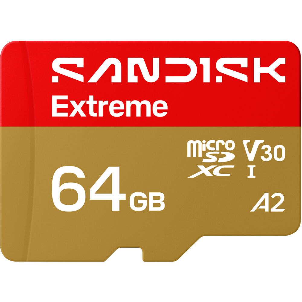 SanDisk 64GB Extreme UHS-I V30 microSDXC Memory Card