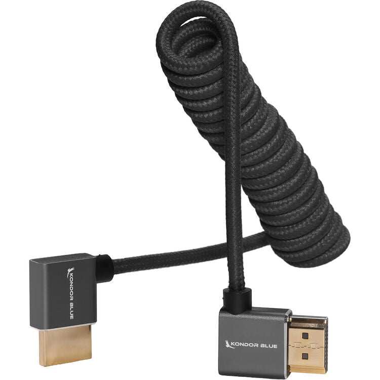 Kondor Blue Coiled Right-Angle High-Speed HDMI Cable