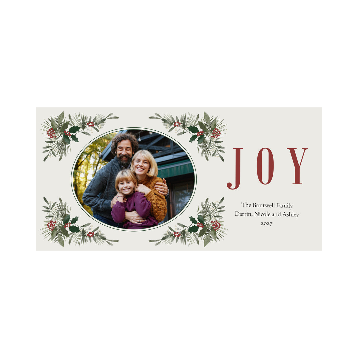 Holiday Greeting Cards - Evergreen Frame