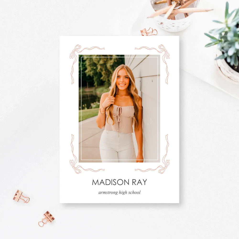 5x7 Double Sided Flat Card - GRAD (Bow Frame-1)