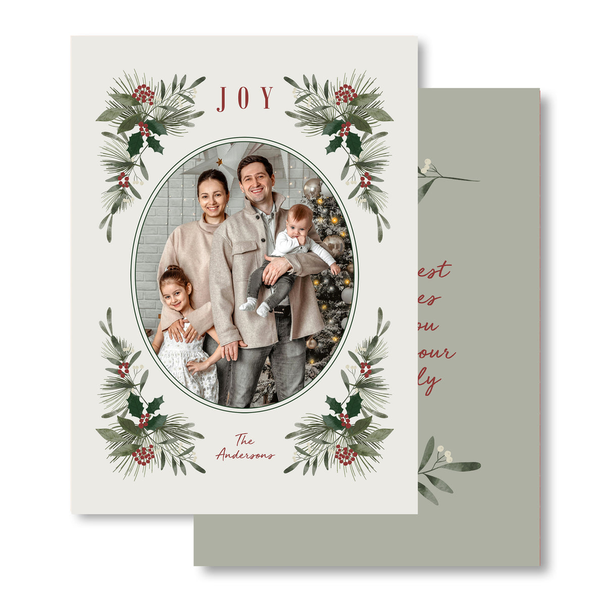 Holiday Greeting Cards - Evergreen Frame