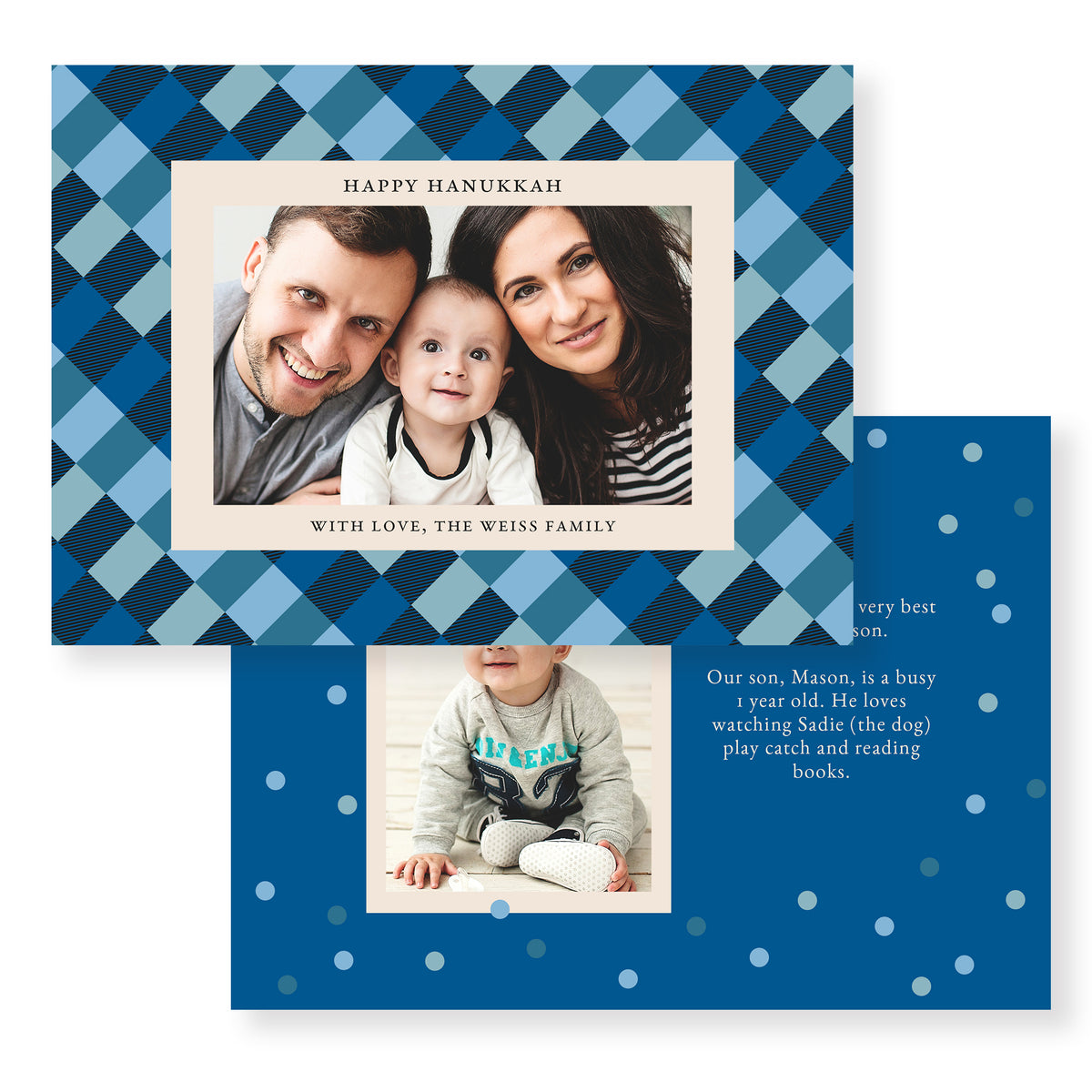 Holiday Greeting Cards - Blue-Green Pattern